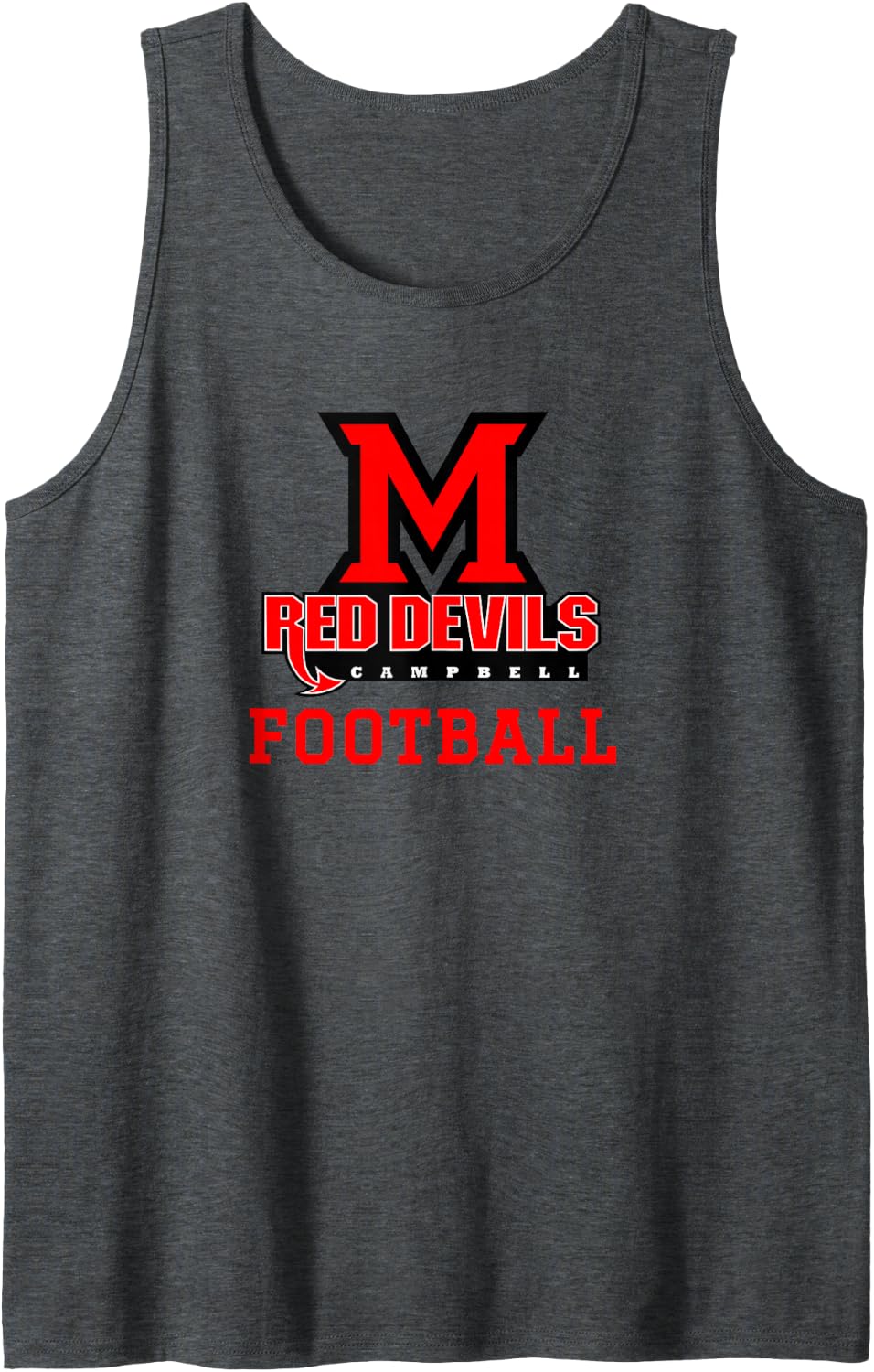 Memorial Red Devils Football Sleeveless Tank Top - Dark Heather Grey