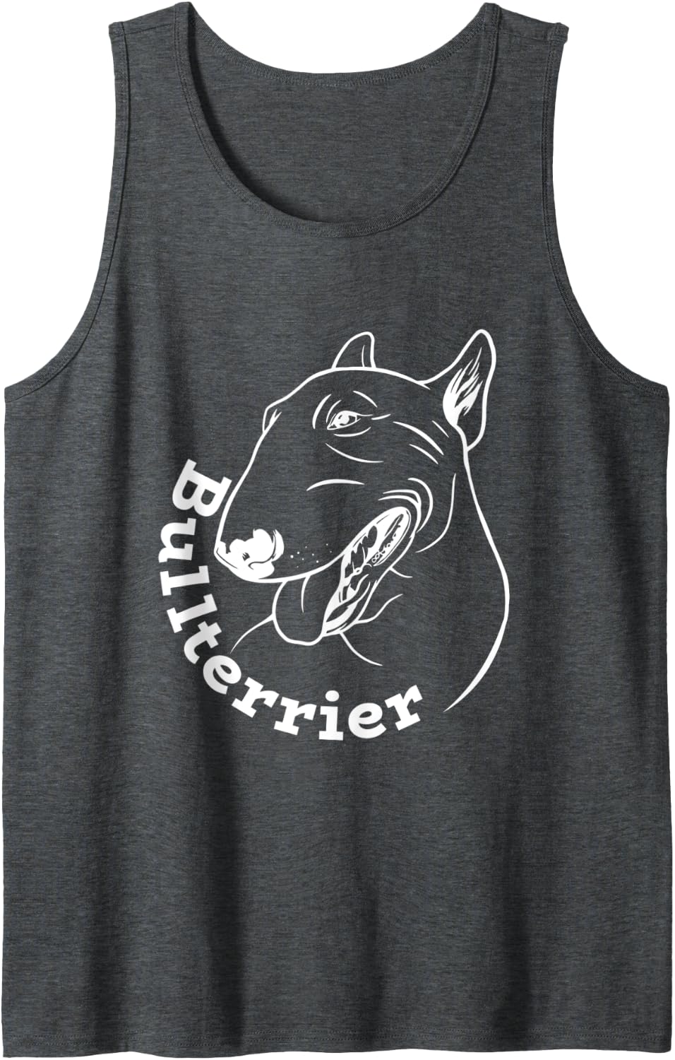 English Bull Terrier Mom & Dad - Happy Smiling Bull Terrier Tank Top - Dark Heather Grey