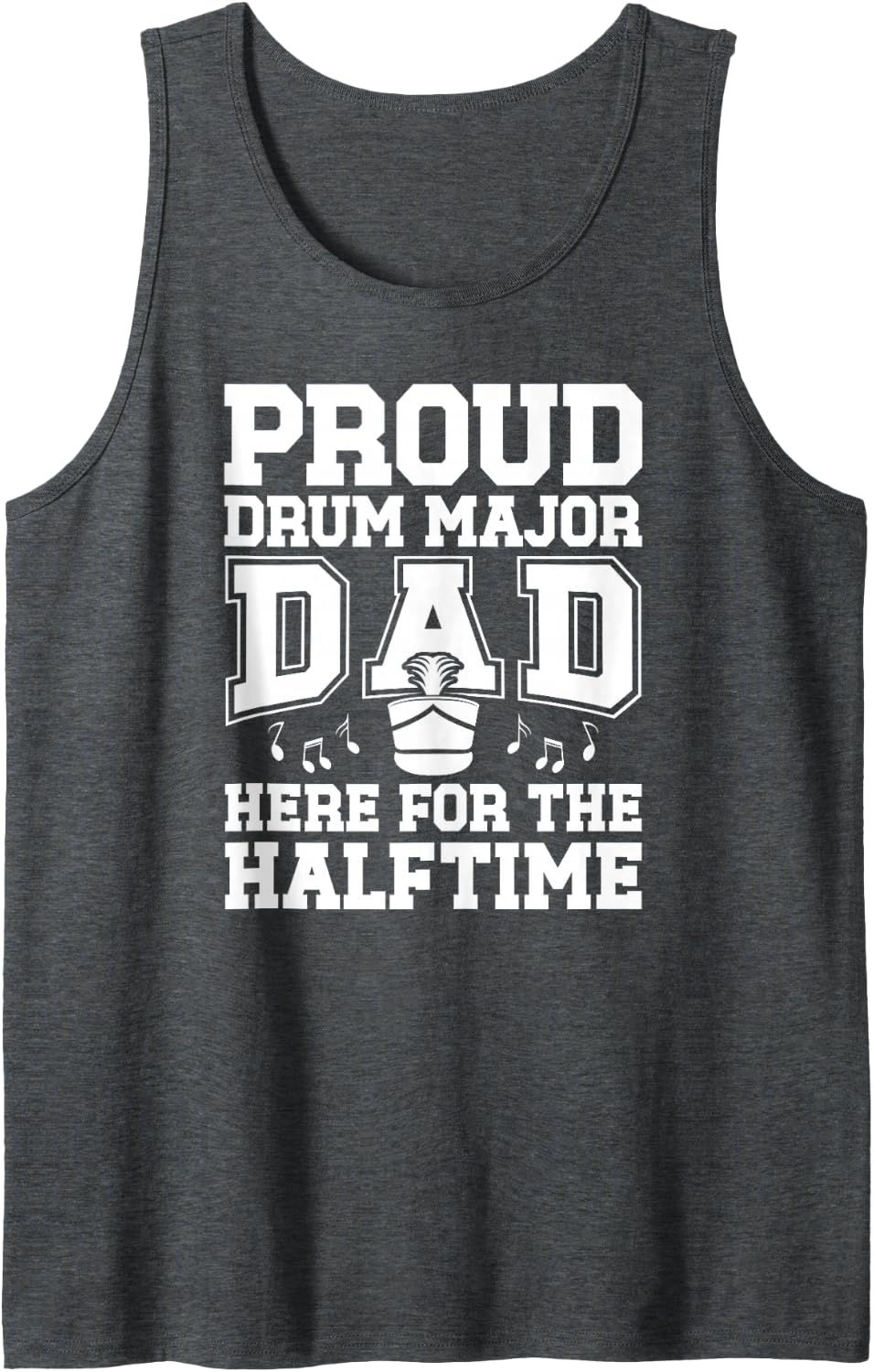 Men's Proud Drum Major Dad of A Drum Major Father Sleeveless Tank Top - Dark Heather Grey