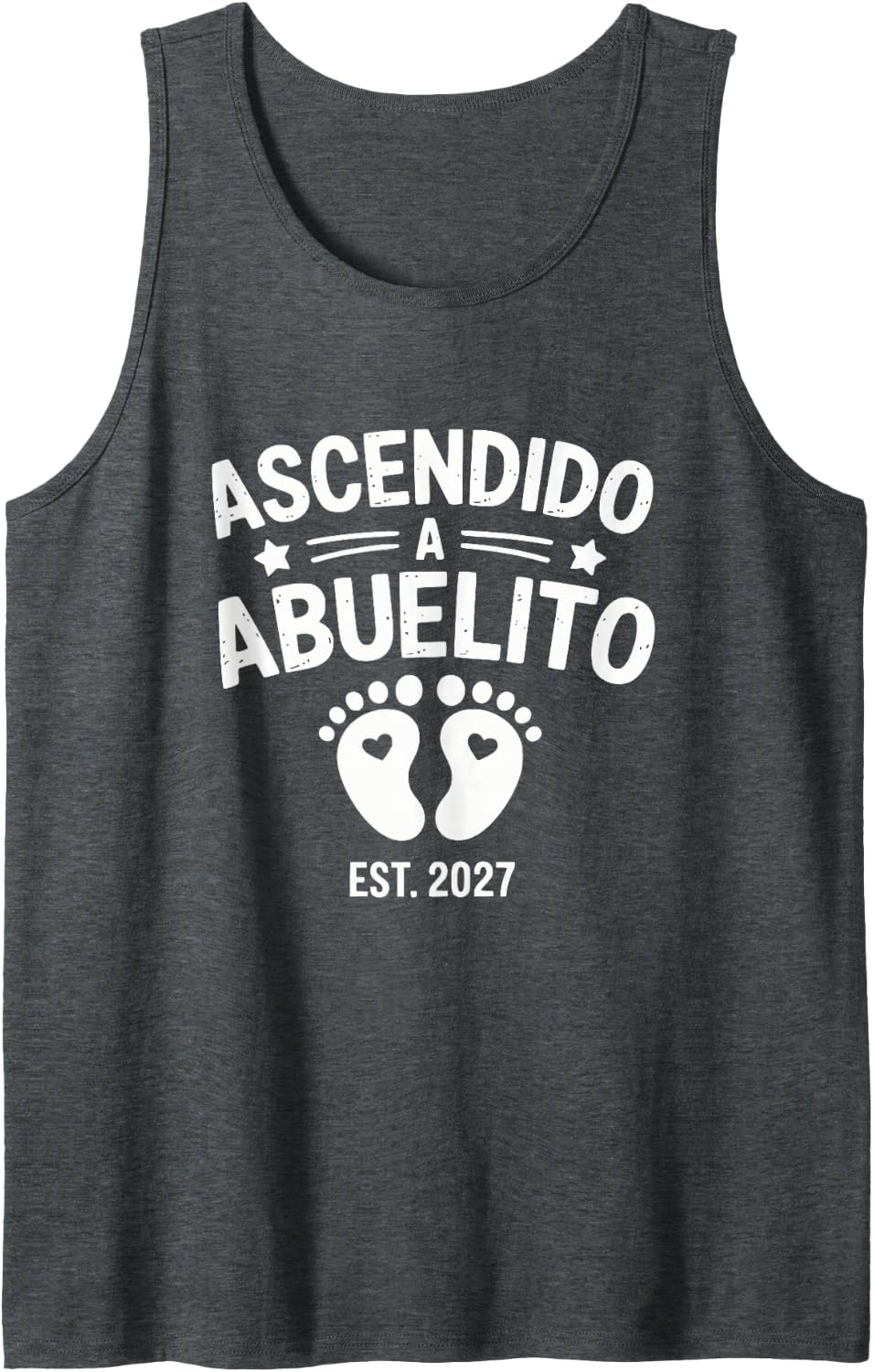 Men's Pies Baby Ascendido A Abuelito Est 2027 Granddad Orgulloso Tank Top - Dark Heather Grey
