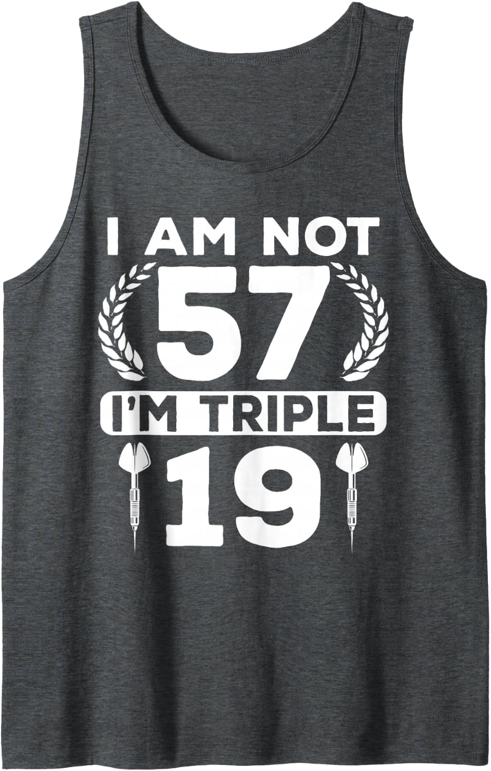 57. Birthday Dart Player Funny Darts Sleeveless Tank Top - Dark Heather Grey
