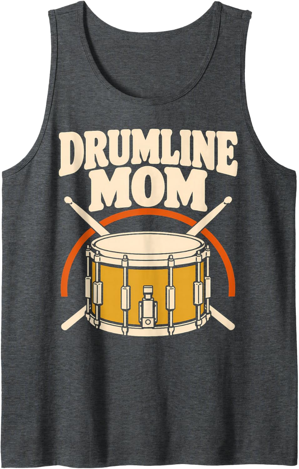 Drumline Mom Band Drummer Sleeveless Tank Top - Dark Heather Grey
