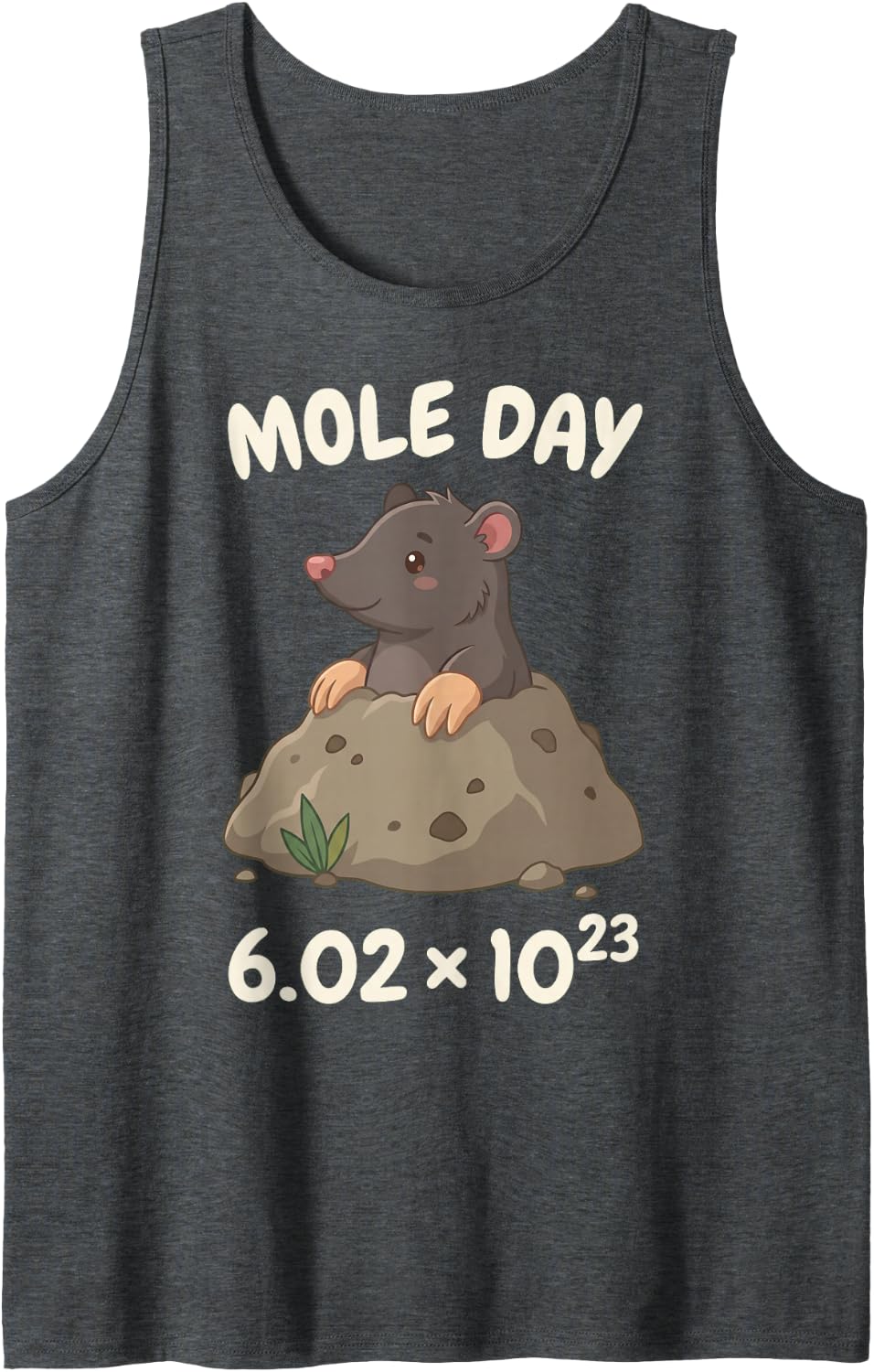 Funny Mole Day Chemistry Maths Physics Avogadro Tank Top - Dark Heather Grey