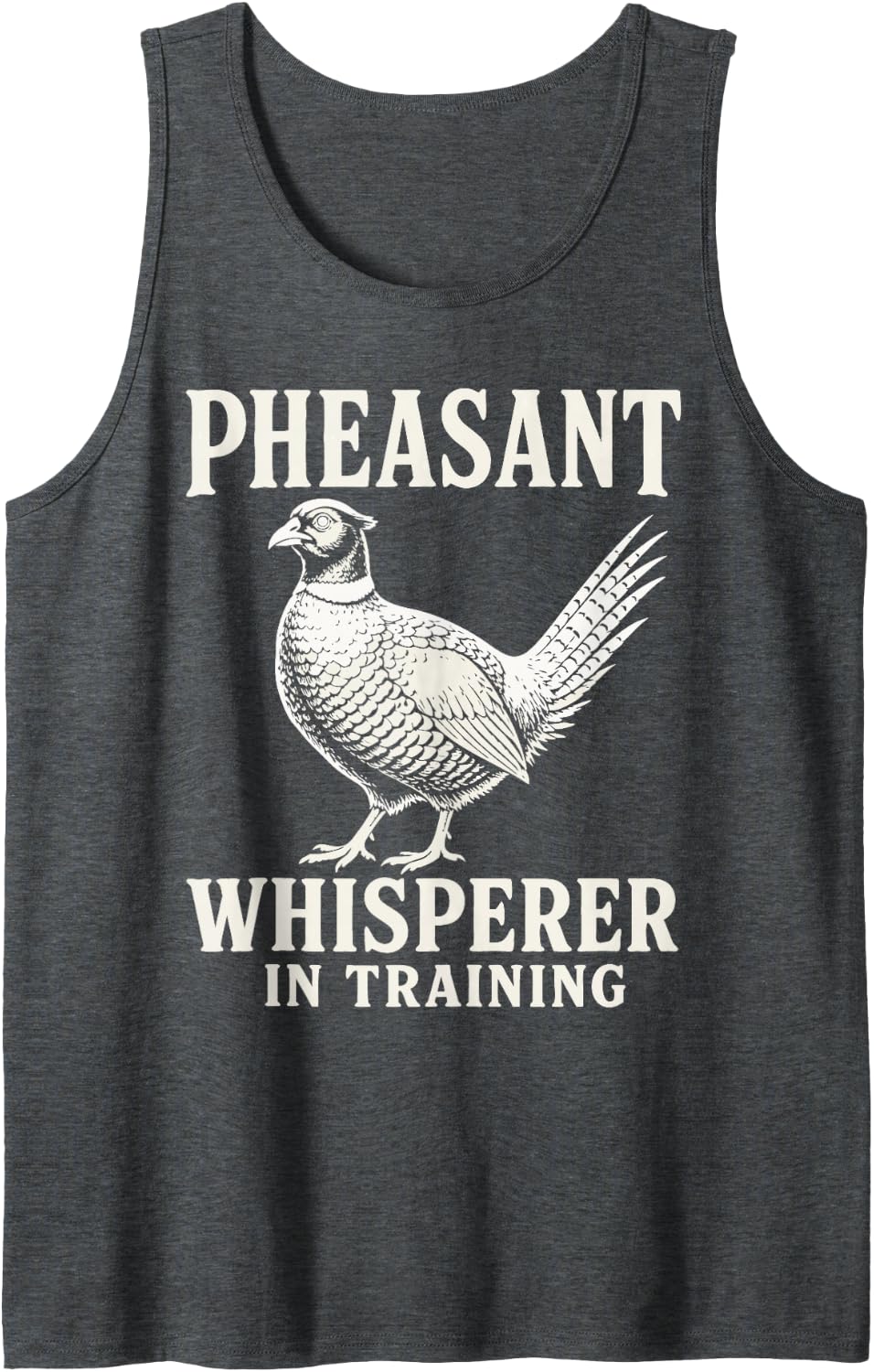 Funny Pheasant Hunter Tank Top - Dark Heather Grey