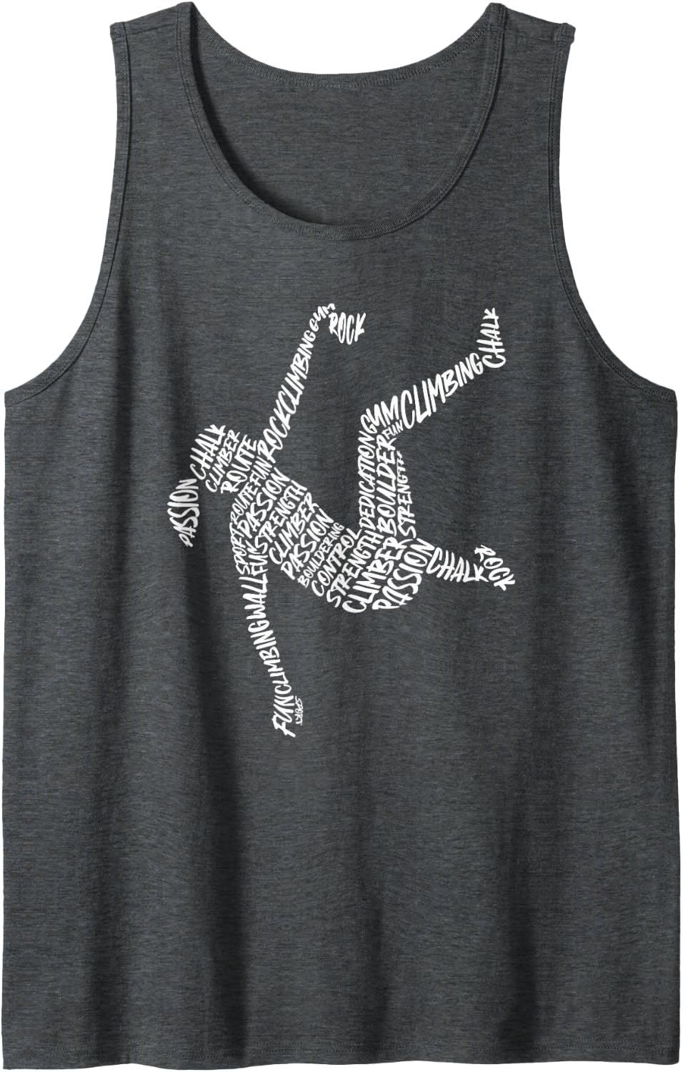 Climbing Bouldering Typography Kids Girls Women Rock Climber Sleeveless Tank Top - Dark Heather Grey