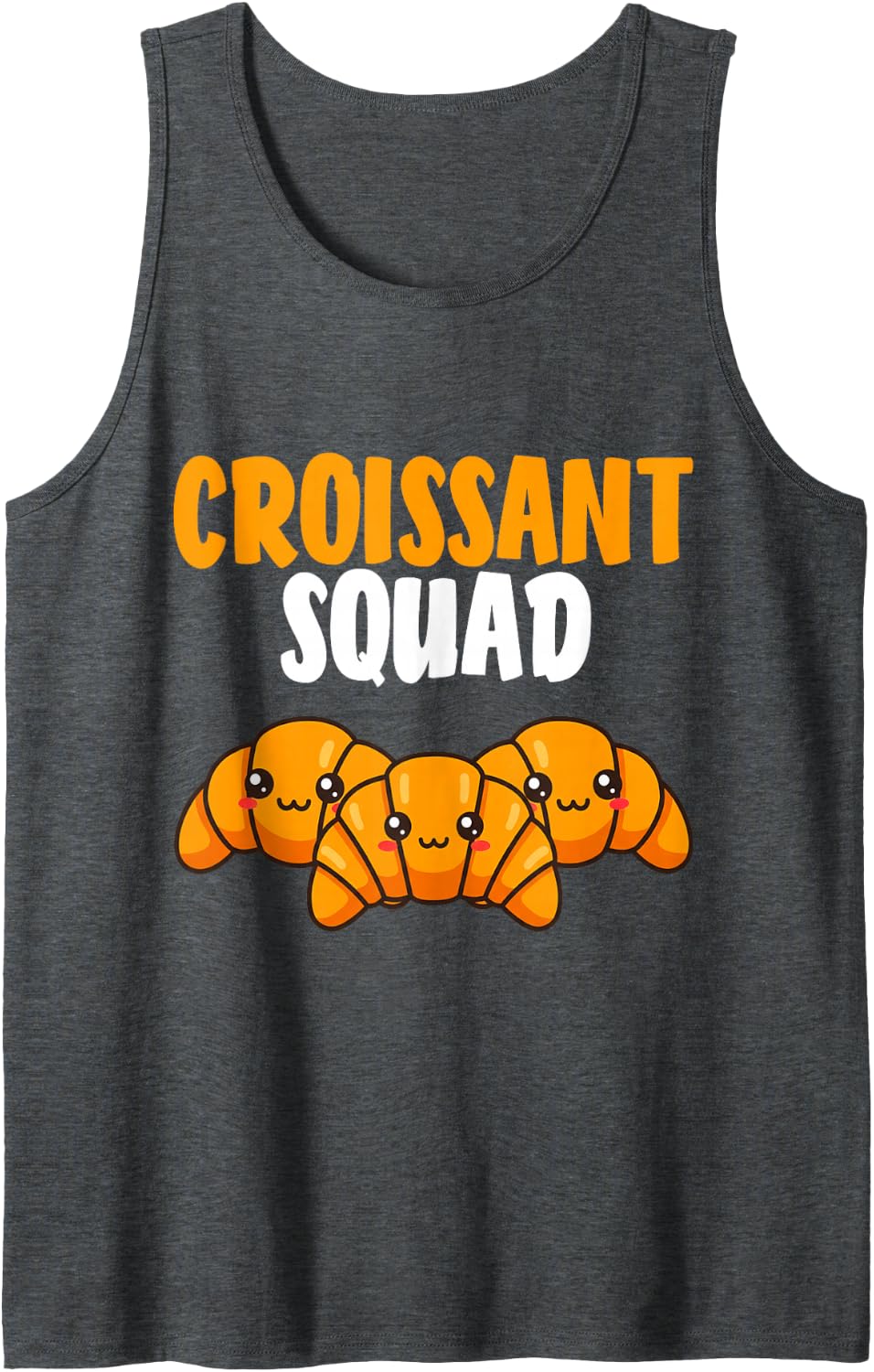 Croissant Squad Cute Croissants Tank Top - Dark Heather Grey