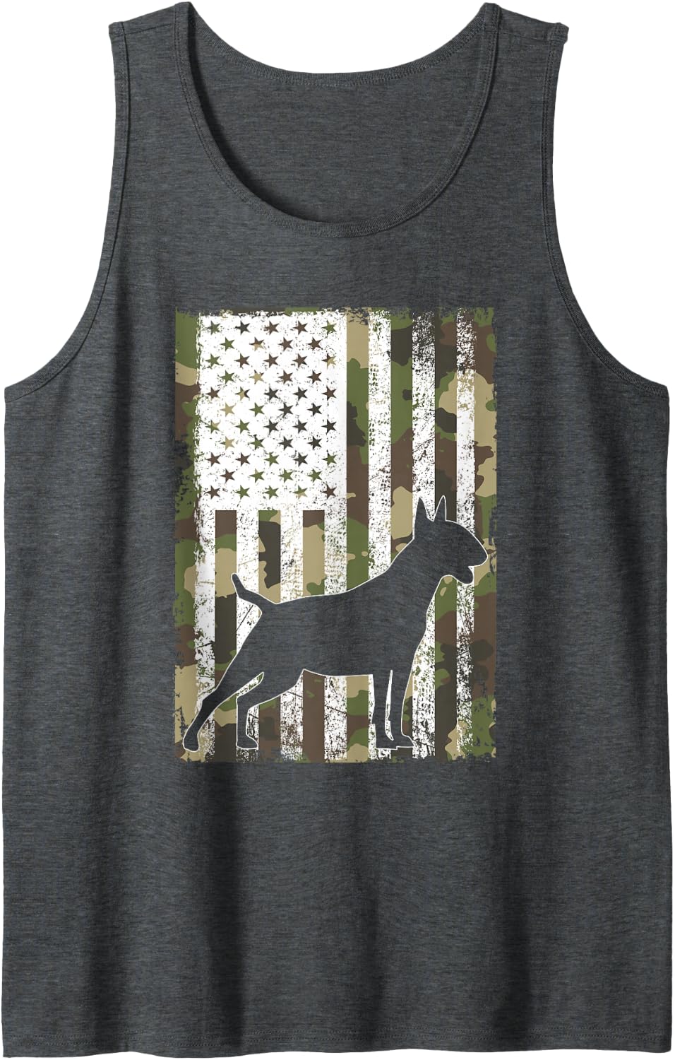 English Bull Terrier Dog For Men Boys Camouflag Bull Terrier Tank Top - Dark Heather Grey