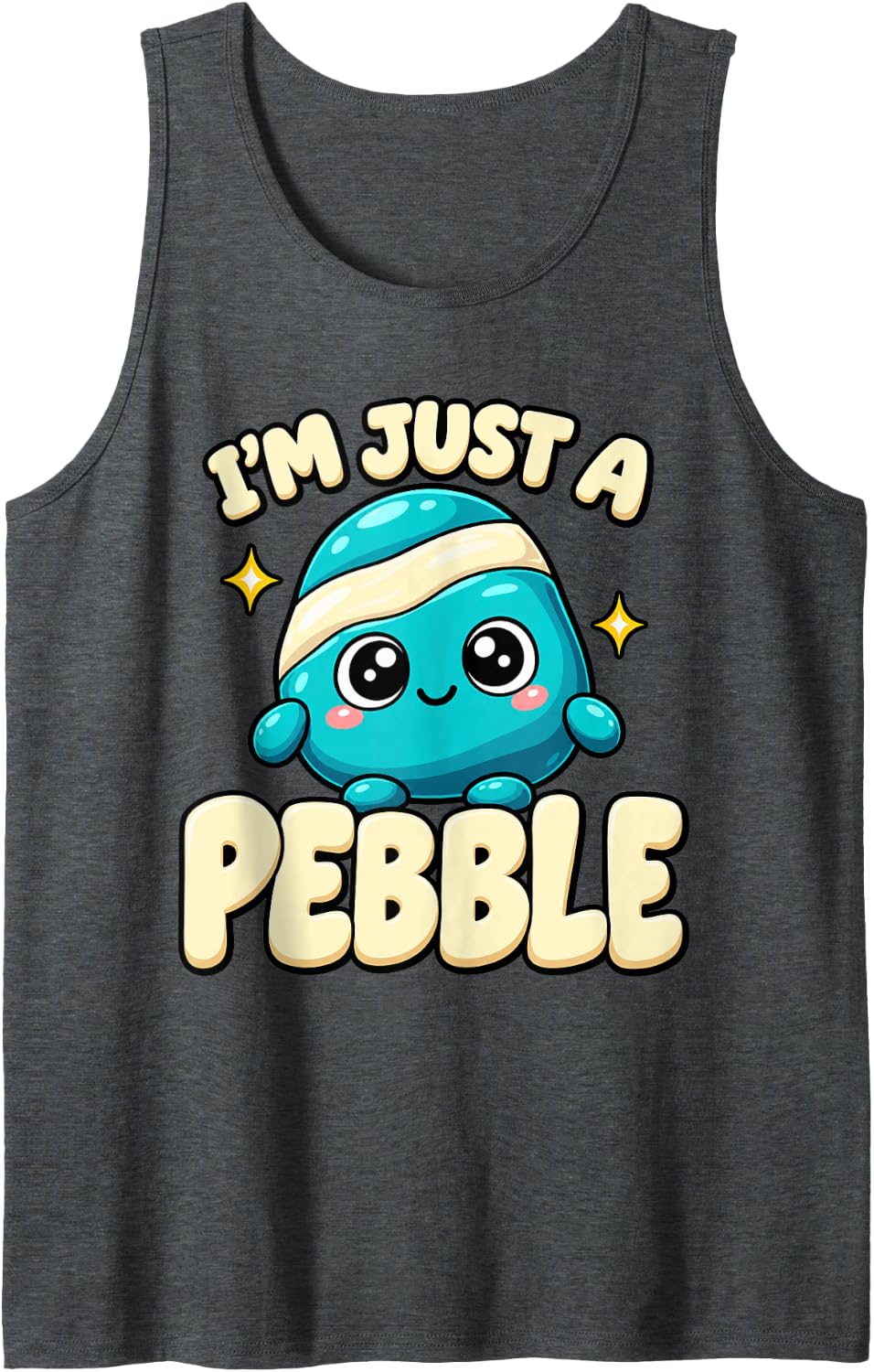 Geology I'm Just A Pebble Funny Cute Rock Collector Sleeveless Tank Top - Dark Heather Grey