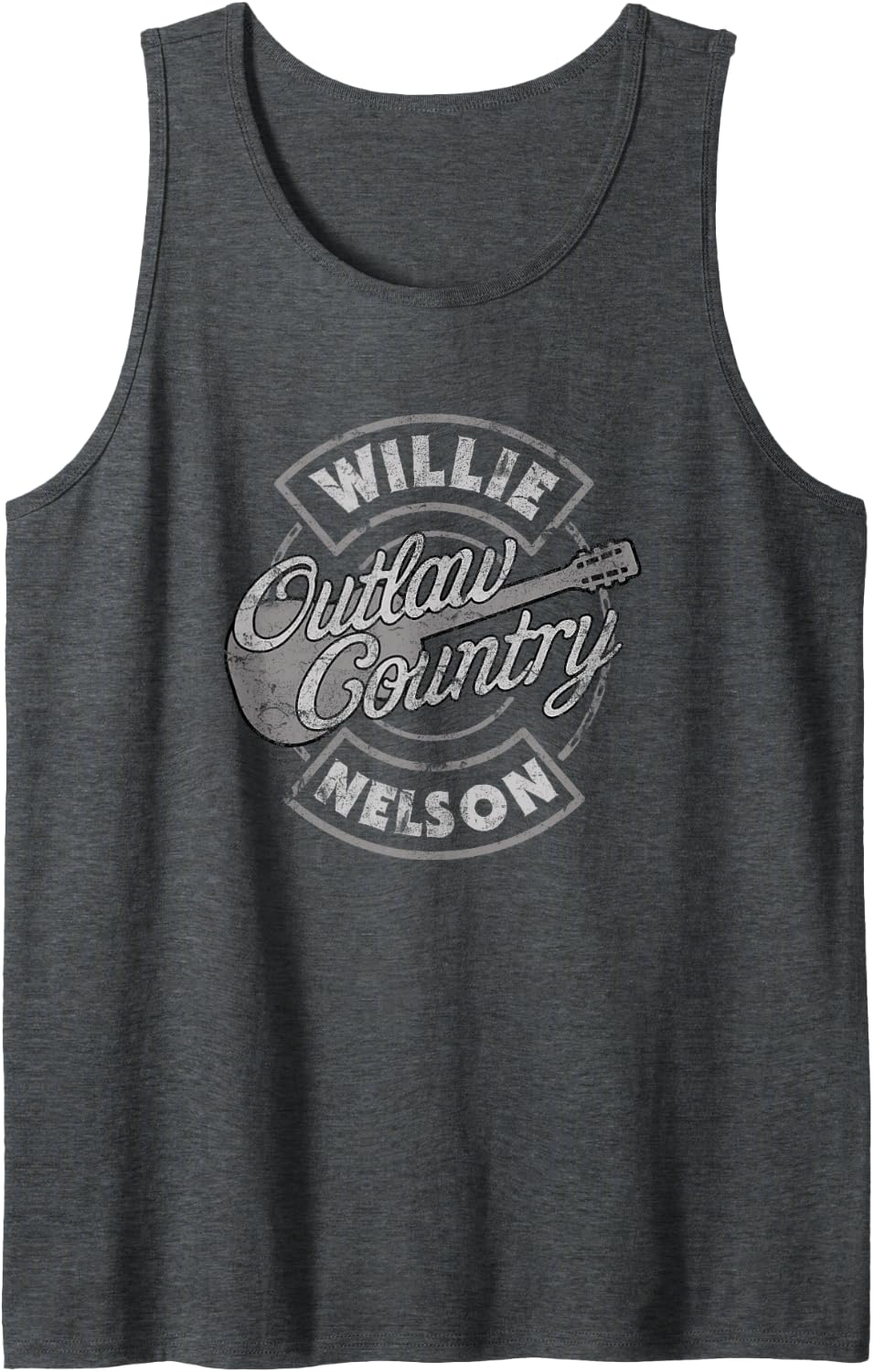 Official Willie Nelson Outlaw Country Tank Top - Dark Heather Grey
