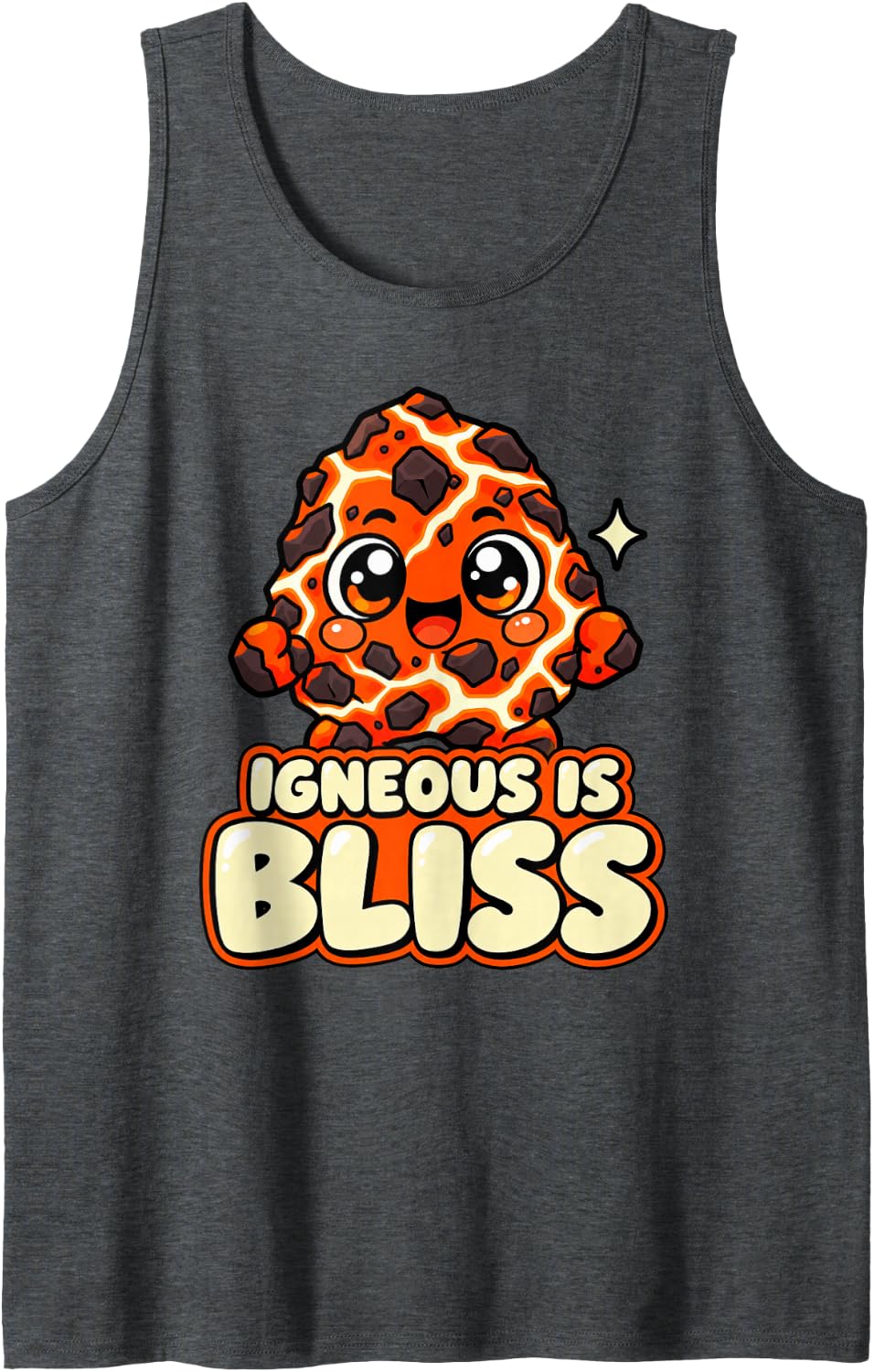 Geology Igneous is Bliss Funny Cute Rock Collector Men Sleeveless Tank Top - Dark Heather Grey