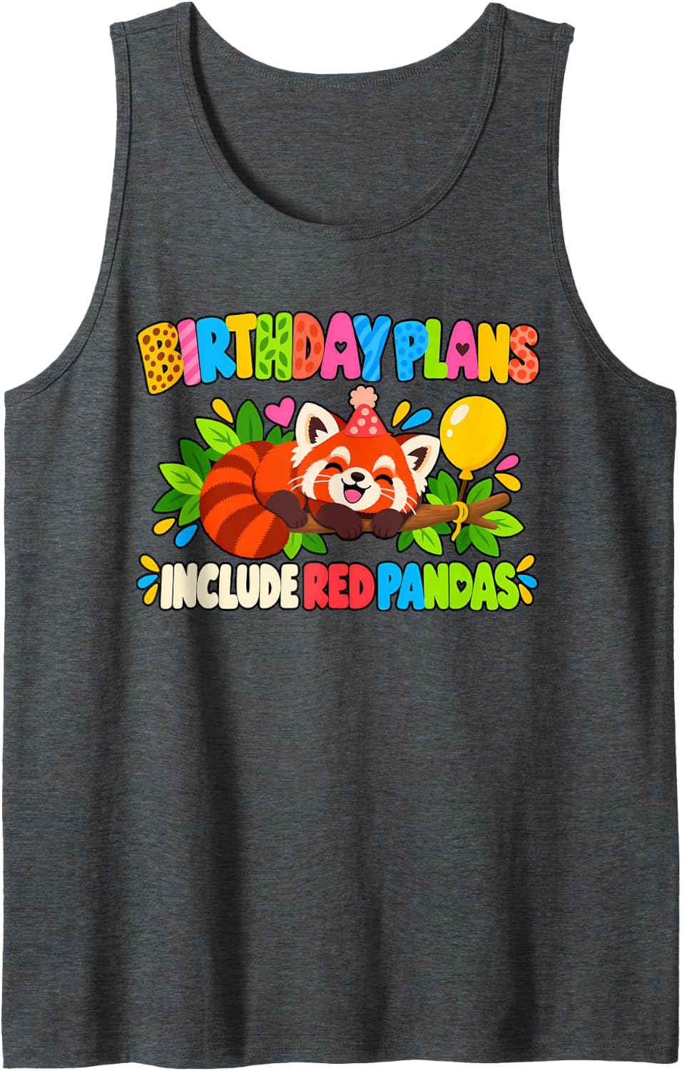 Birthday Plans Panda Zoo Trip Jungle Animal Safari Zoo Day Sleeveless Tank Top - Dark Heather Grey