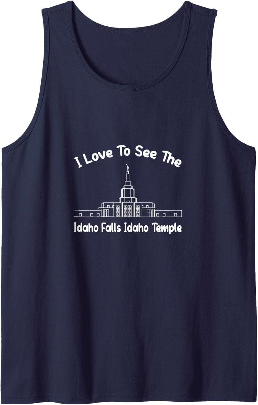 Idaho Falls ID Temple, I Love to See My Temple, Primary Sleeveless Tank Top - Navy Blue