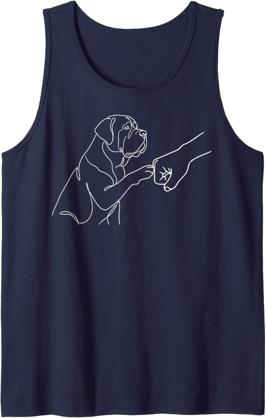 English Mastiff Fist Bump Sleeveless Tank Top - Navy Blue