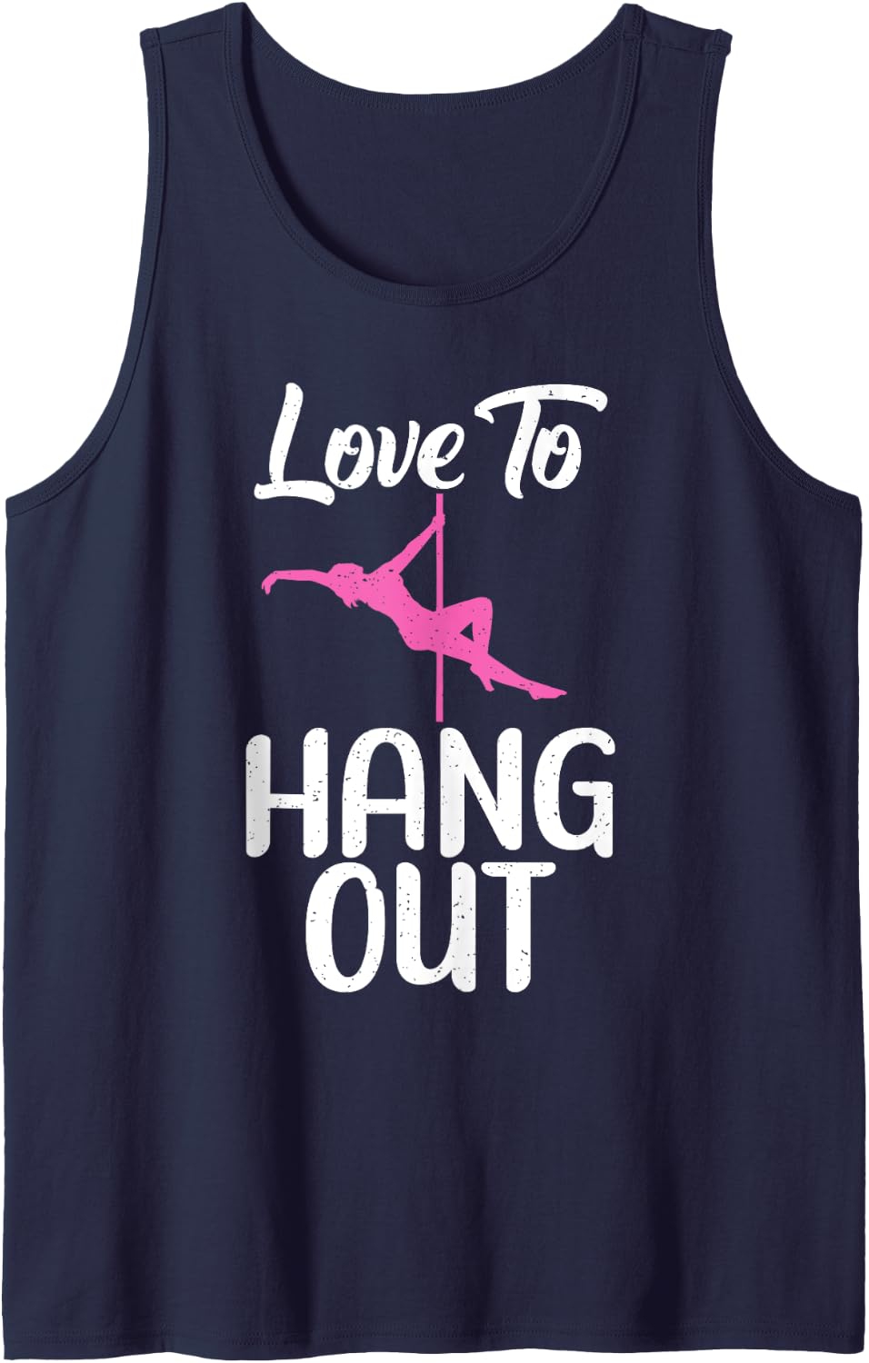 Love to Hang Out Fitness Pole Dance Tank Top - Navy Blue