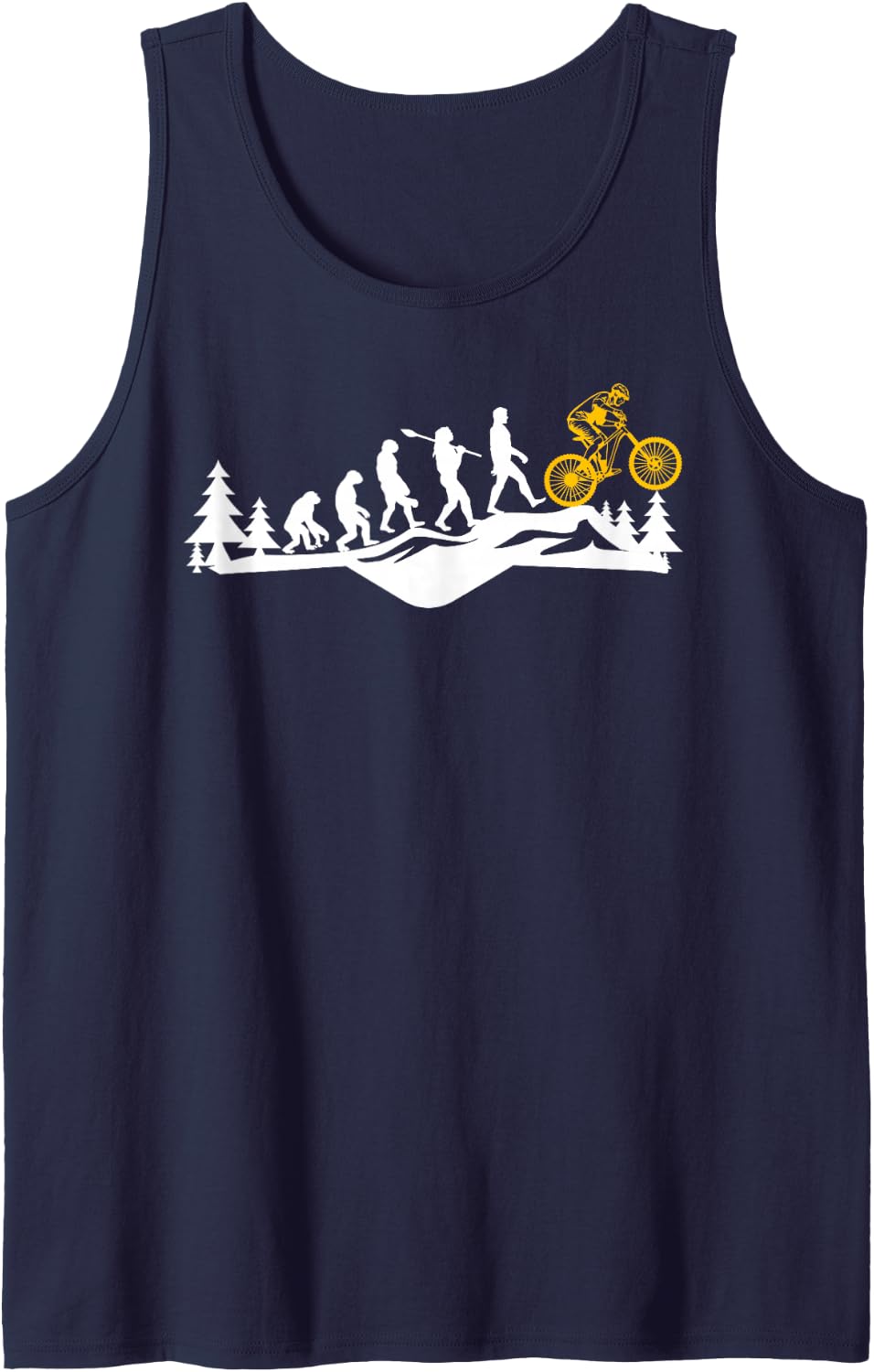 Funny Bicycle MTB Evolution Mountain Bike Clothes for Men Sleeveless Tank Top - Navy Blue