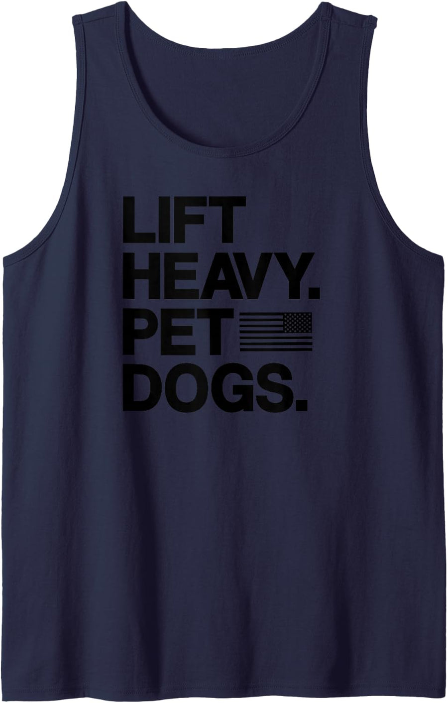 Lift Heavy Pet Dogs Gym T-Shirt for Weightlifters Tank Top - Navy Blue