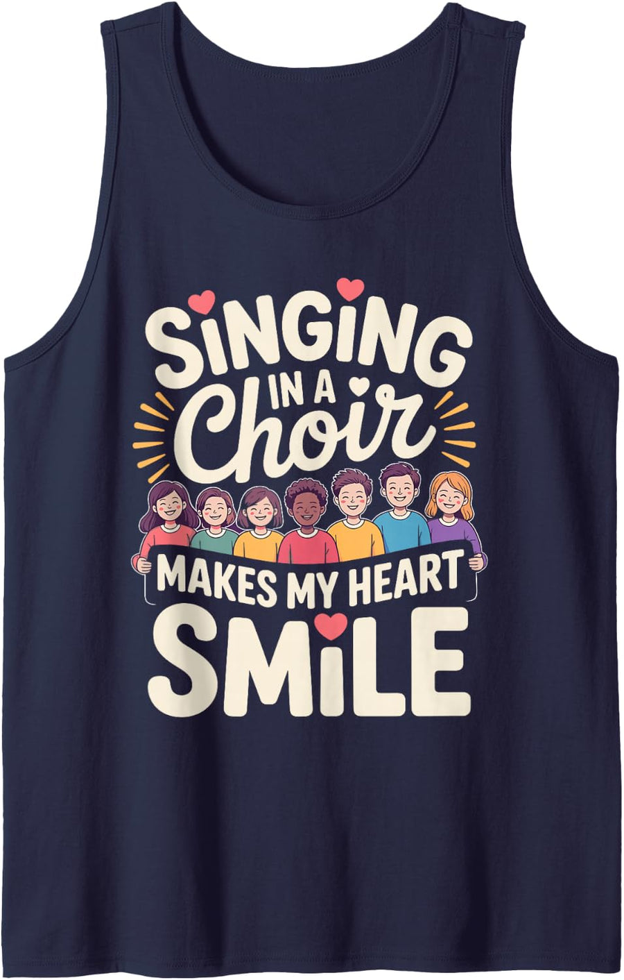Funny Choir Design for Men Women Singing Choir Teacher Choir Sleeveless Tank Top - Navy Blue