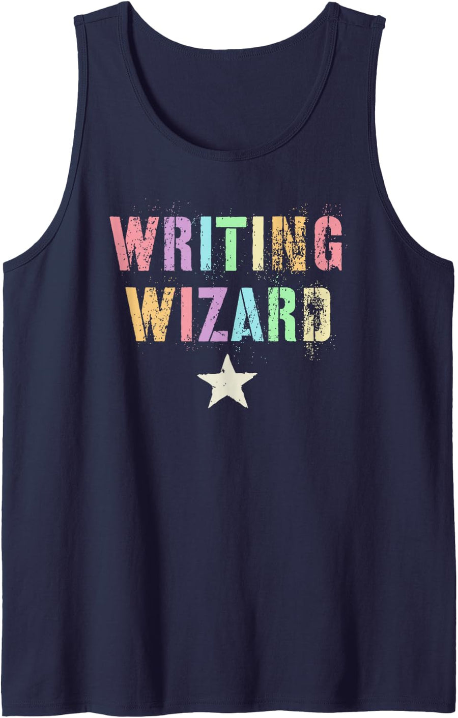 Cute Writing Wizard English Teacher School Composition Club Sleeveless Tank Top - Navy Blue