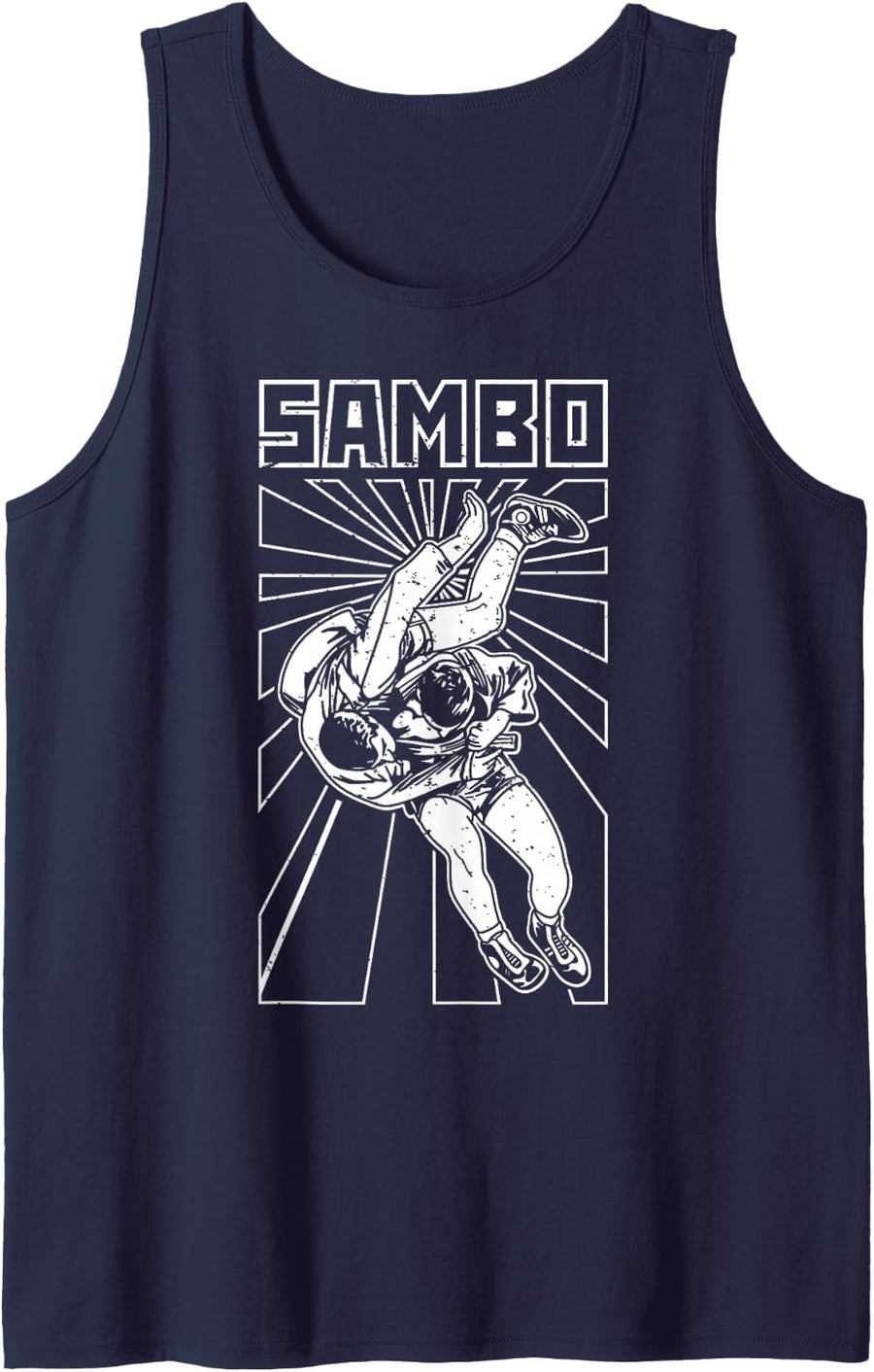 Sambo Dagestan Russian Dagestan Russia Training Wrestling Sleeveless Tank Top - Navy Blue