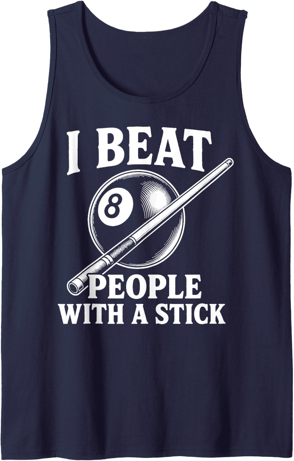 Funny Pool Player Billiards Sleeveless Tank Top - Navy Blue