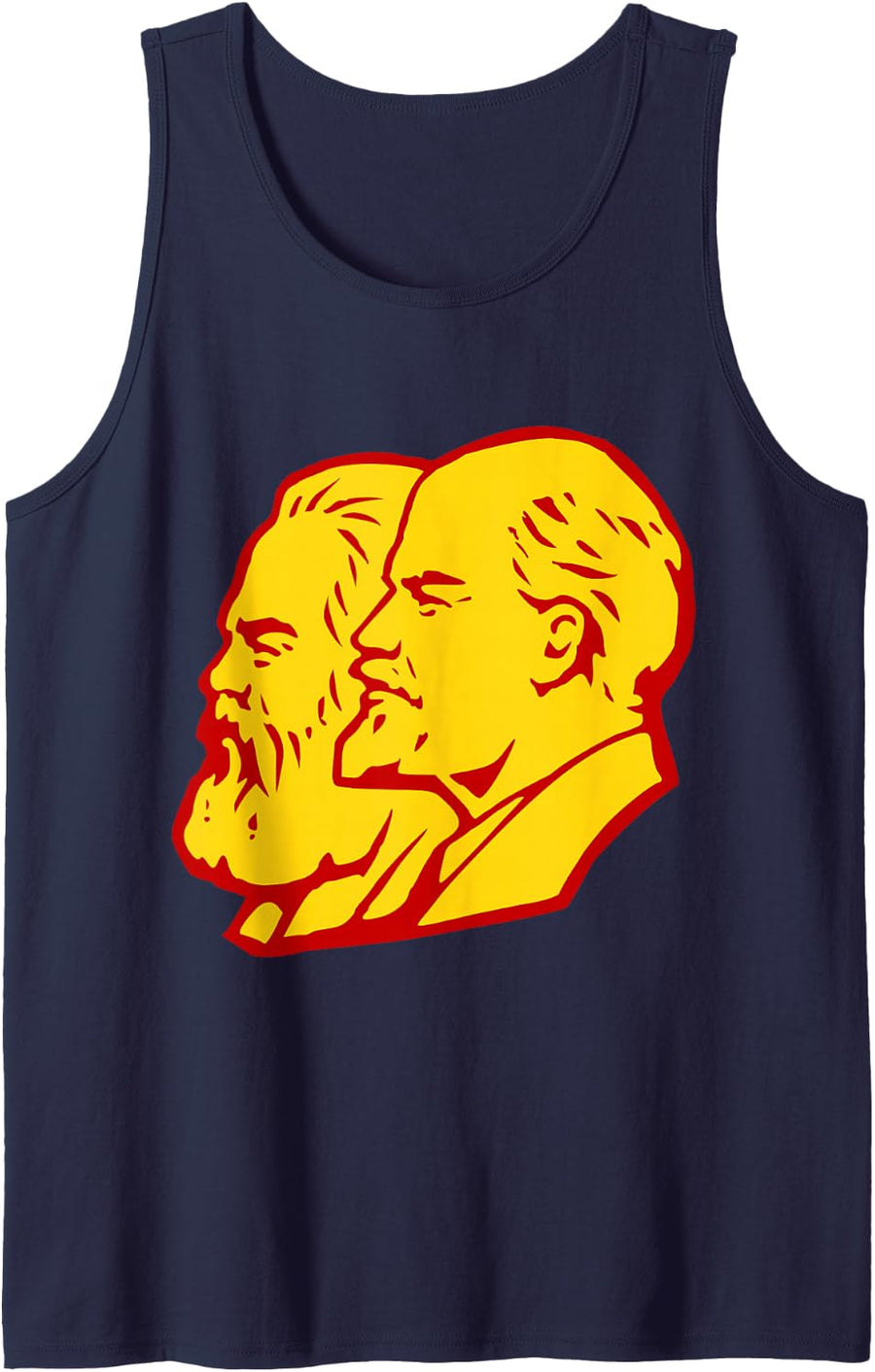 Lenin Marx Head Communism Socialism USSR Soviet Revolution Tank Top - Navy Blue