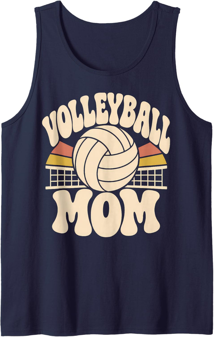 Volleyball Mom Team Sleeveless Tank Top - Navy Blue