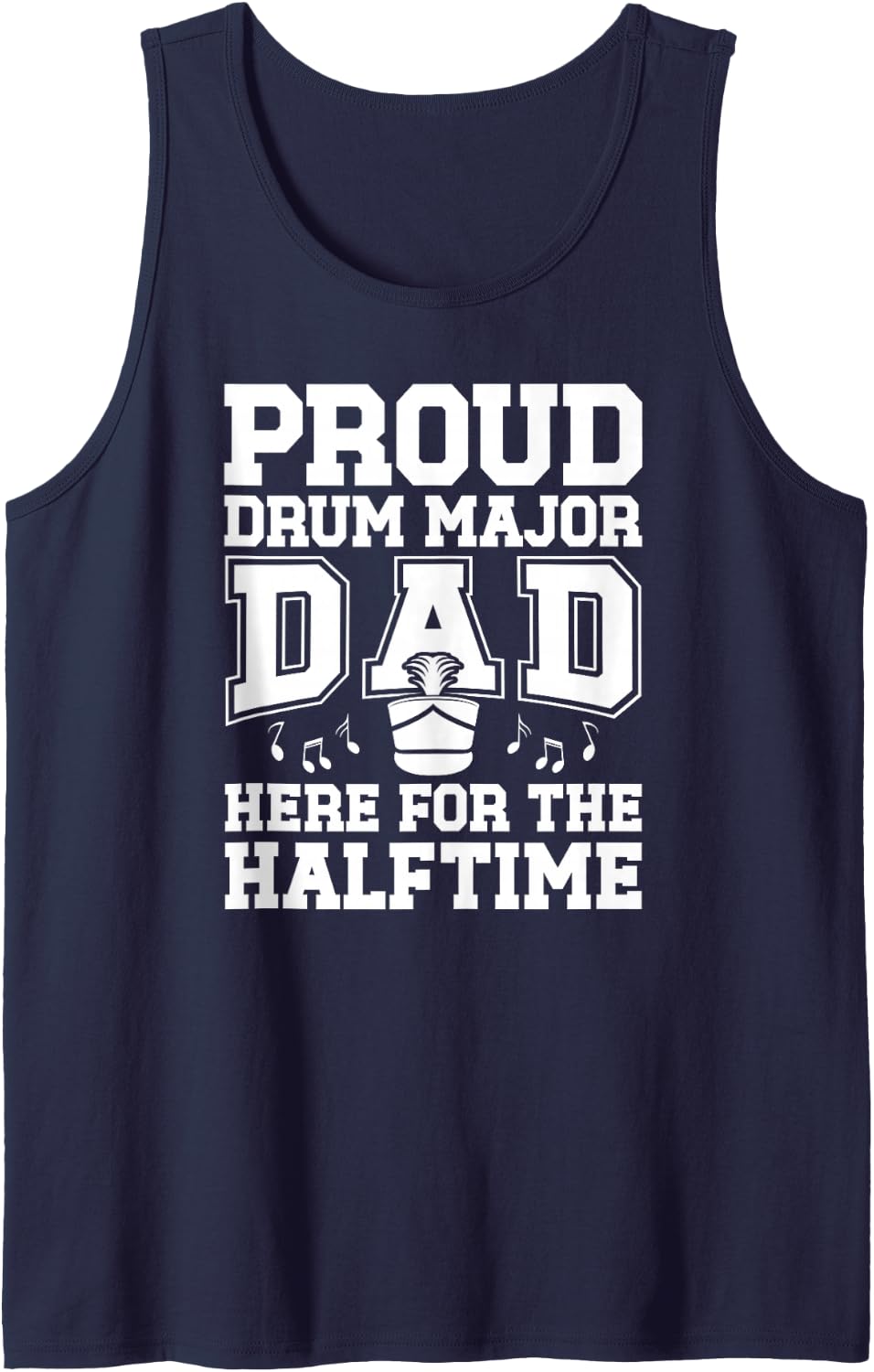 Men's Proud Drum Major Dad of A Drum Major Father Sleeveless Tank Top - Navy Blue