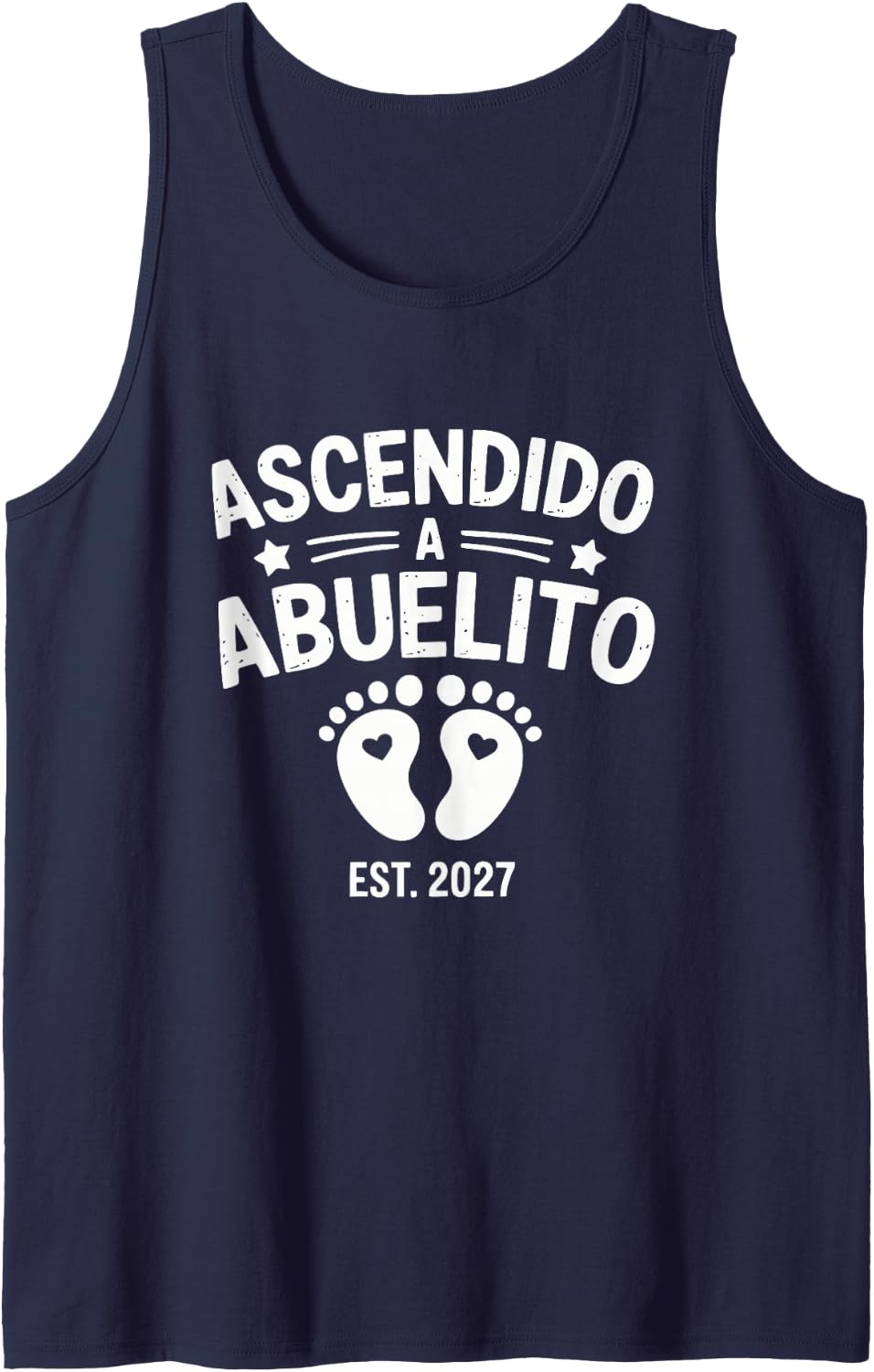 Men's Pies Baby Ascendido A Abuelito Est 2027 Granddad Orgulloso Tank Top - Navy Blue
