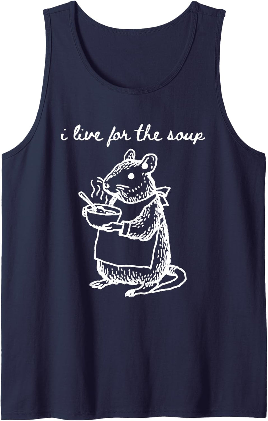 I Live for The Soup Rat Chef Tank Top - Navy Blue