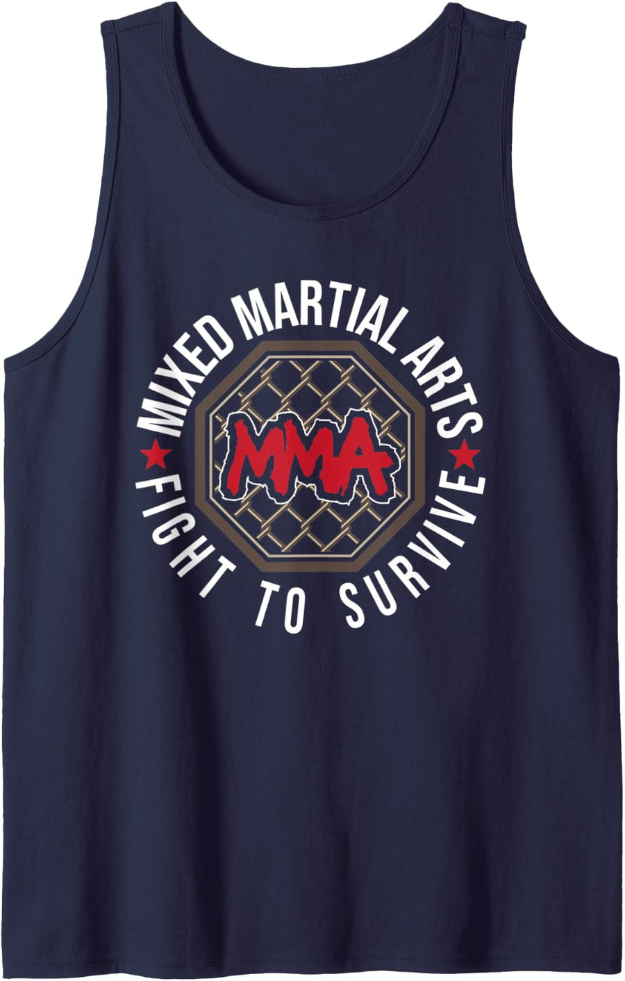 Fight To Survive - Mixed Martial Arts MMA BJJ Cage Fighting Tank Top - Navy Blue