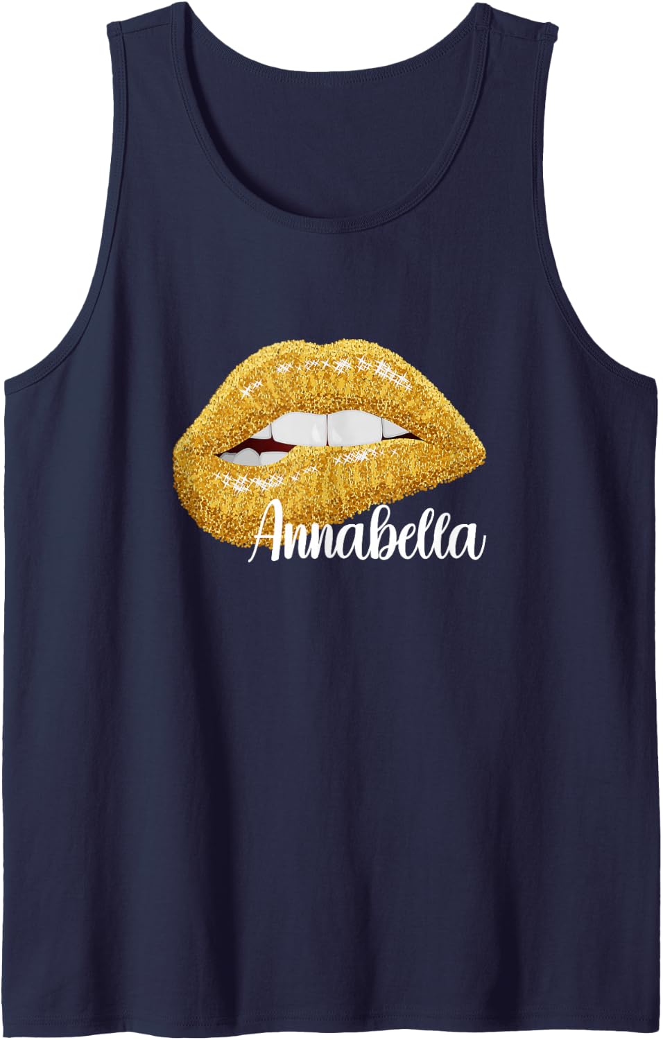 Annabella - First Name Gift Sleeveless Tank Top - Navy Blue