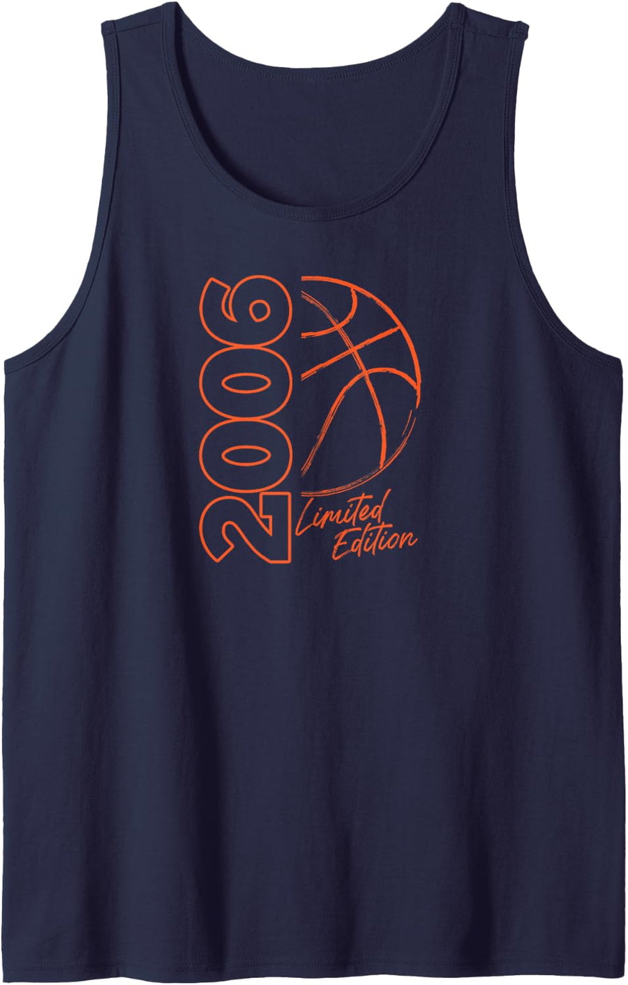 Retro 2006 Limited Edition 90s Style Basketball Birth Year Sleeveless Tank Top - Navy Blue