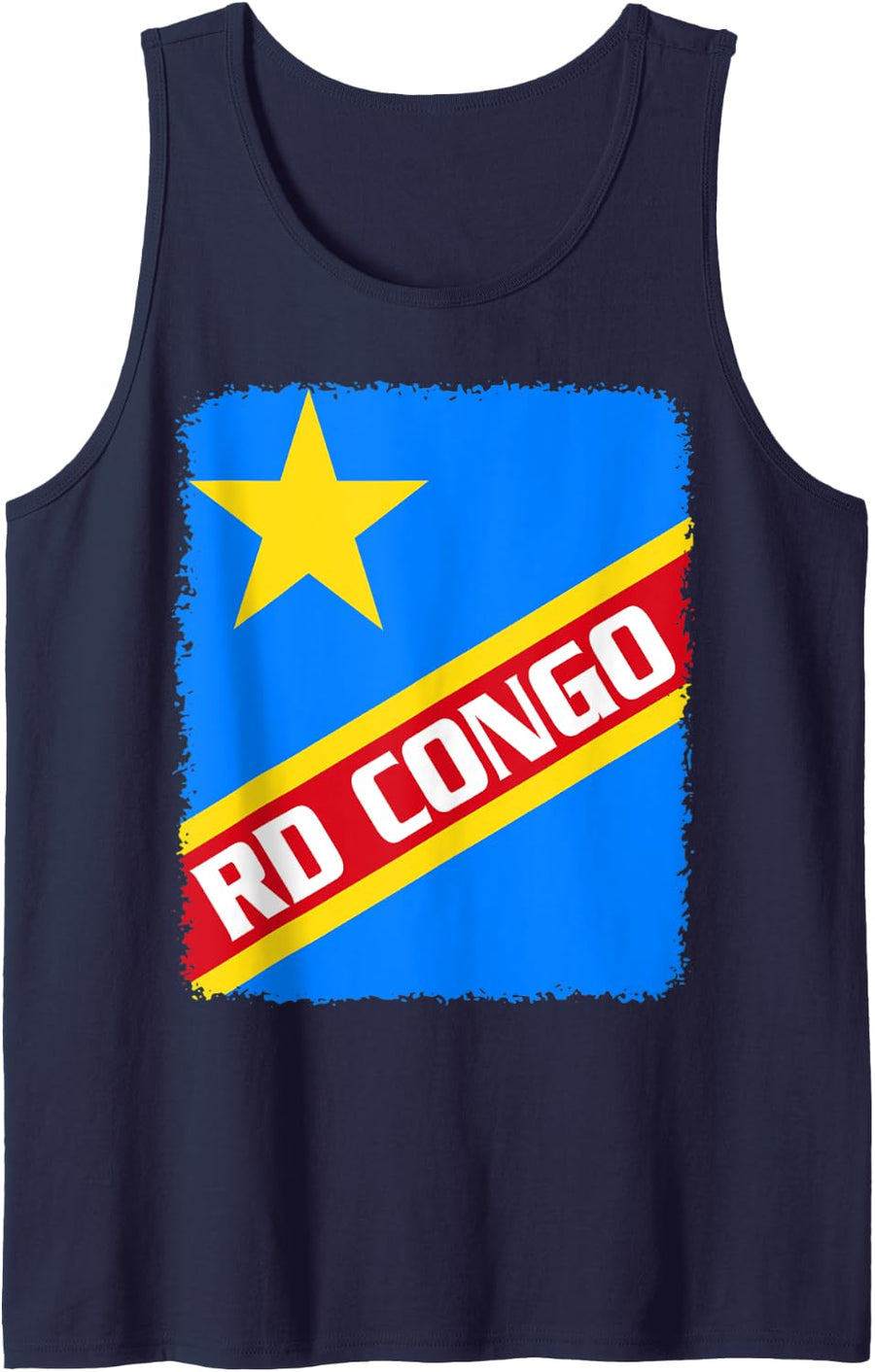 I Love DRC RDC Congo With Congo Flag Congolese Pride Tank Top - Navy Blue