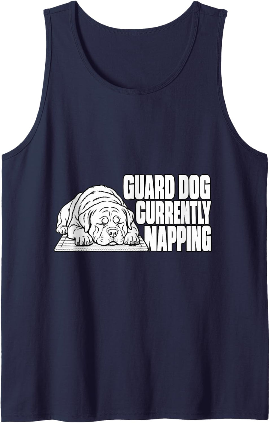 Rottweiler Guard Dog Currently Napping Doormat Funny Owner Sleeveless Tank Top - Navy Blue