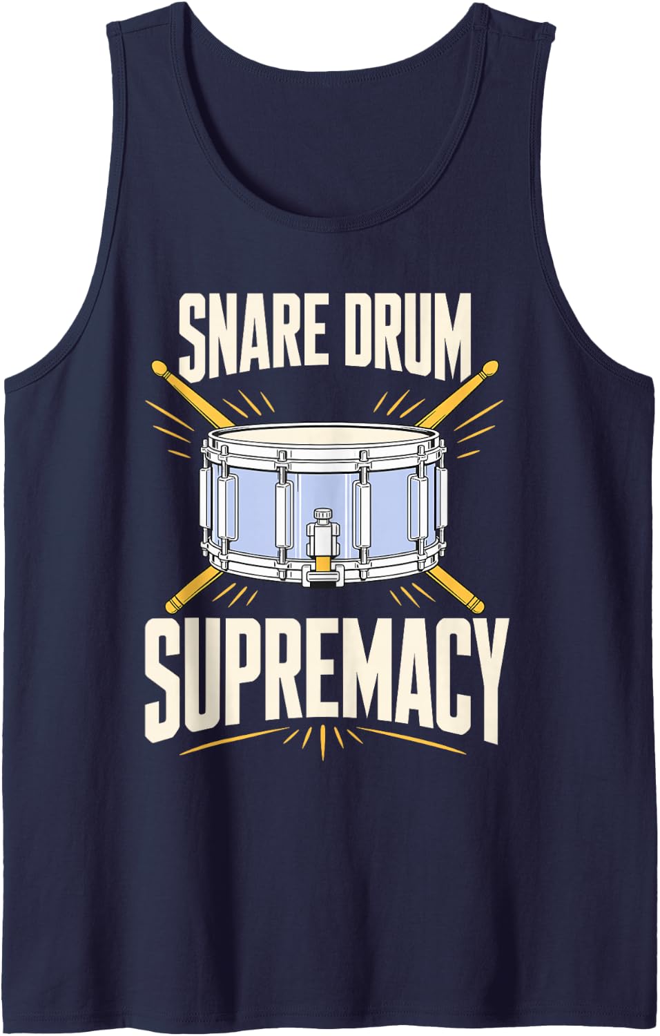 Snare Drum Supremacy Drummer Percussion Music Sleeveless Tank Top - Navy Blue