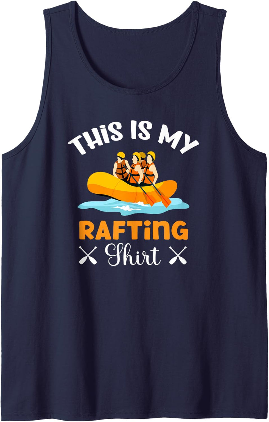 This is My Rafting Shirt Raft Boat Sailing Sleeveless Tank Top - Navy Blue