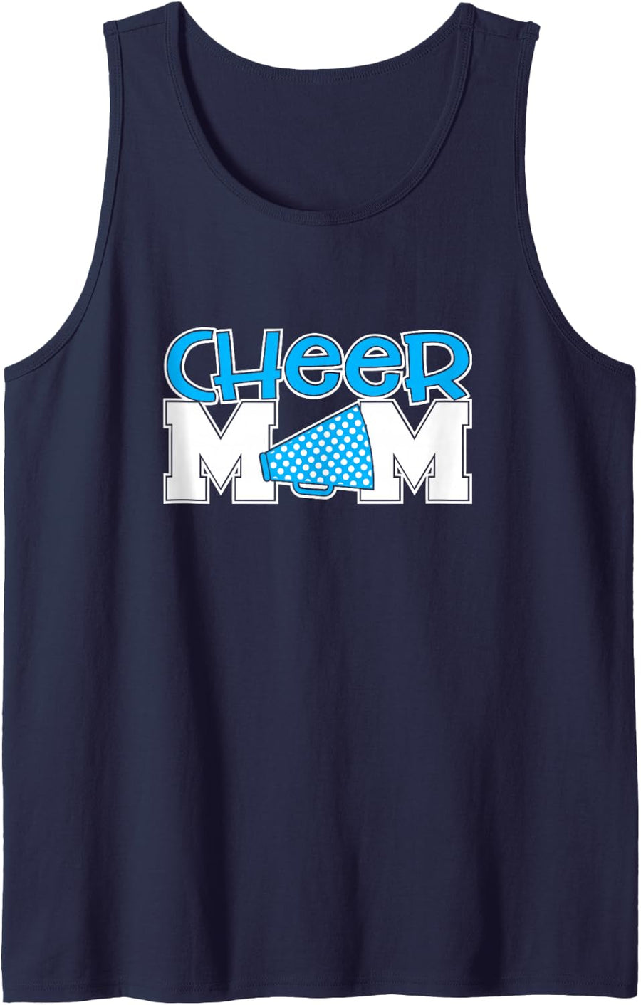 Cheer Mother Megaphone Cheerleading Mom Sleeveless Tank Top - Navy Blue