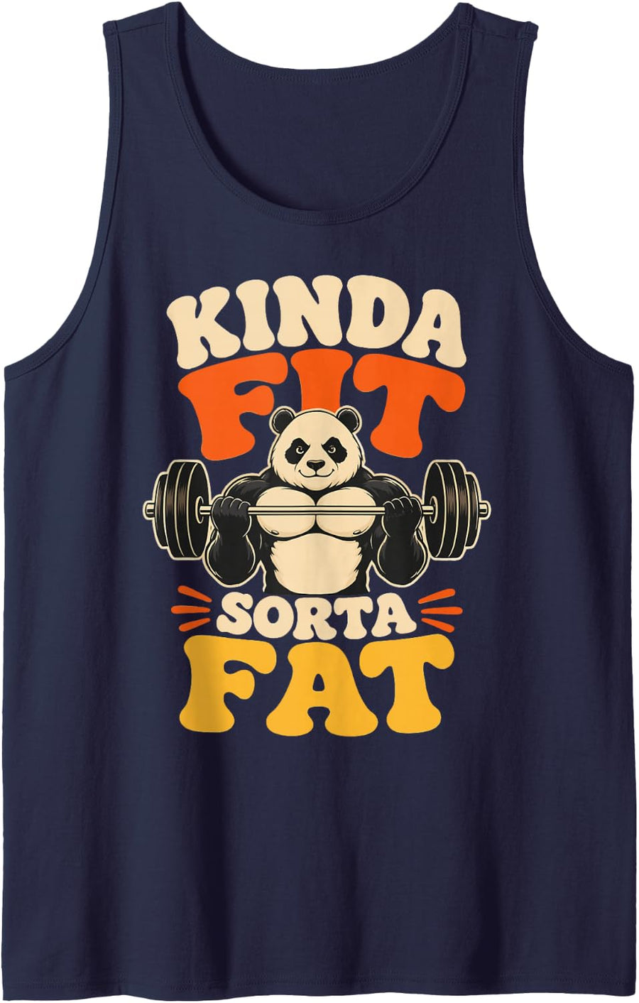 Weightlifting Panda Sleeveless Tank Top - Navy Blue