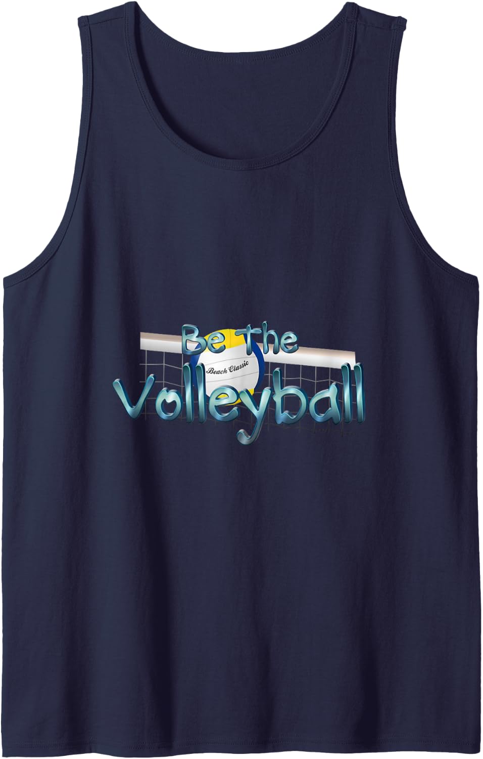 Volleyball Slogan Tank Top - Navy Blue