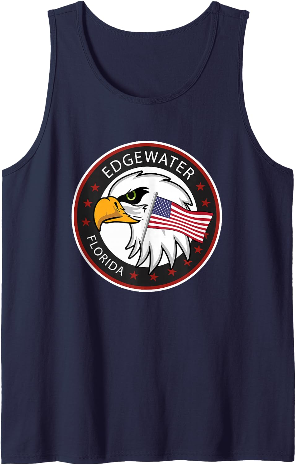 Edgewater Florida FL Sleeveless Tank Top - Navy Blue