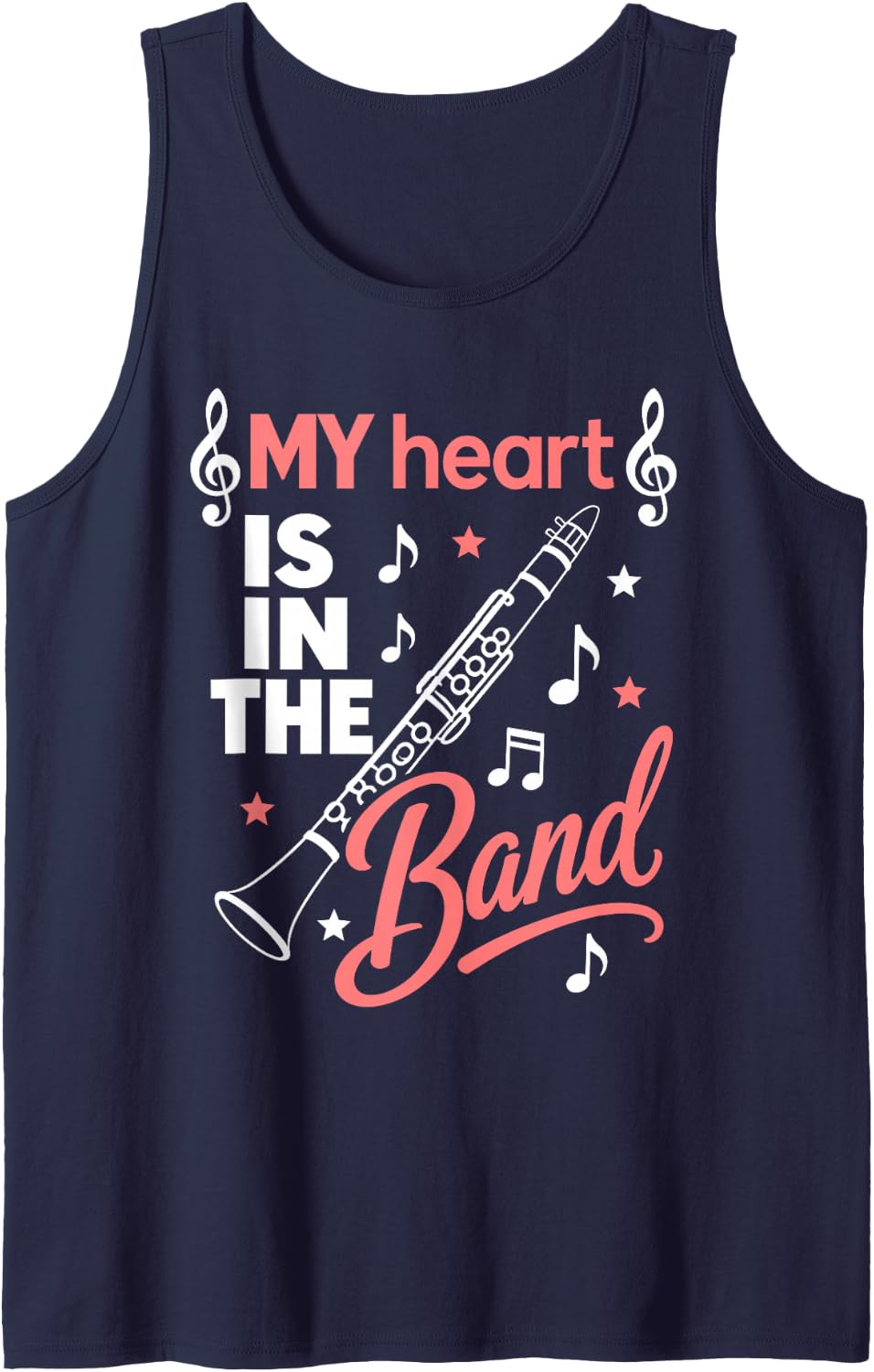 Clarinet Mom Design for Mom Mother Clarinetist Clarinet Mom Sleeveless Tank Top - Navy Blue