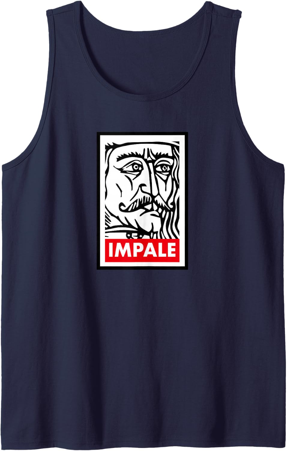 Vlad The Impaler Impale Gothic Grunge Occult Vampire Tank Top - Navy Blue