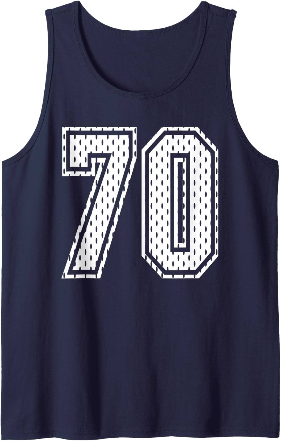 White Number 70 Sports Fan #70 Jersey Shirt Team Player Tank Top - Navy Blue
