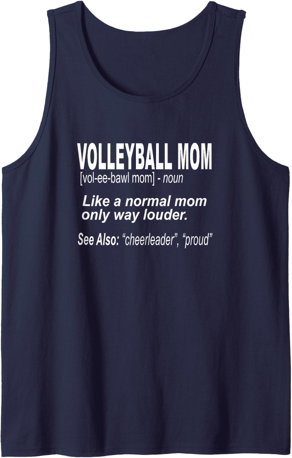 Definition Volleyball Mom Sleeveless Tank Top - Navy Blue