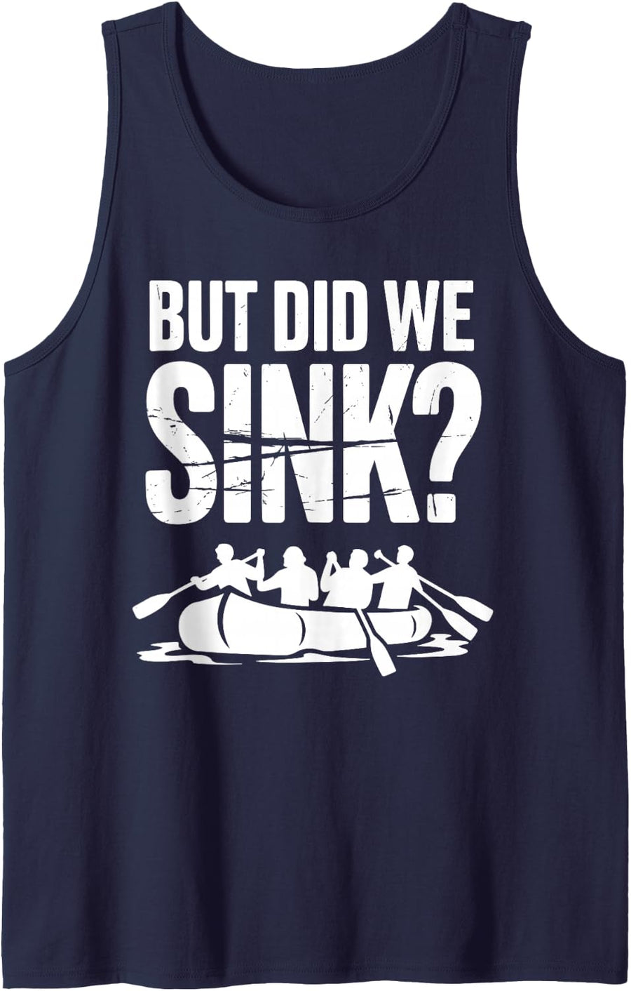 Best Rafting Art for Men Women Whitewater River Raft Rafting Tank Top - Navy Blue