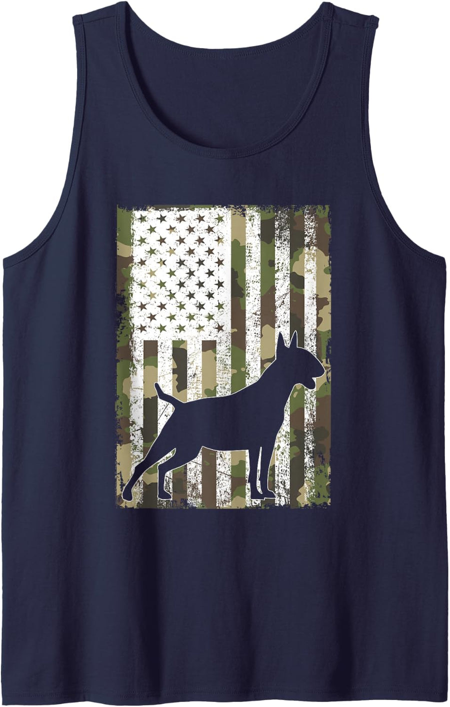 English Bull Terrier Dog For Men Boys Camouflag Bull Terrier Tank Top - Navy Blue