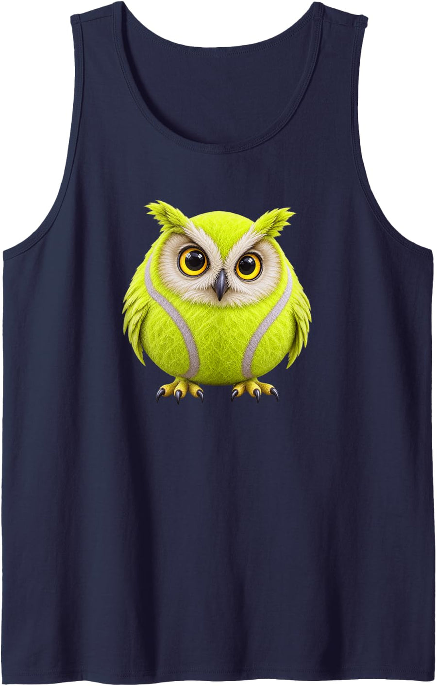 Tennis Ball Owl Meme Sleeveless Tank Top - Navy Blue