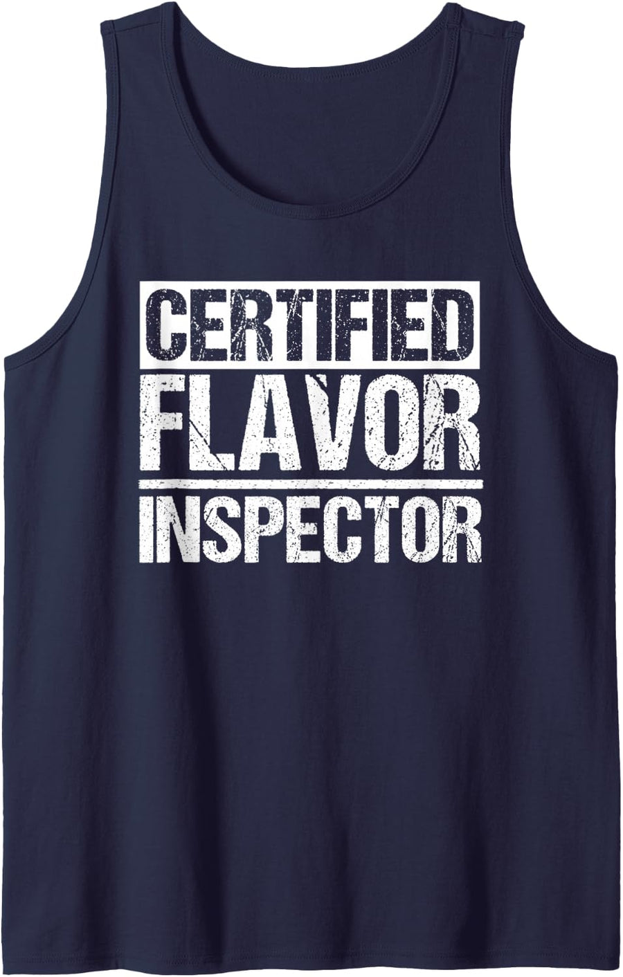 Certified Flavor Inspector Chef Food Taster Sleeveless Tank Top - Navy Blue