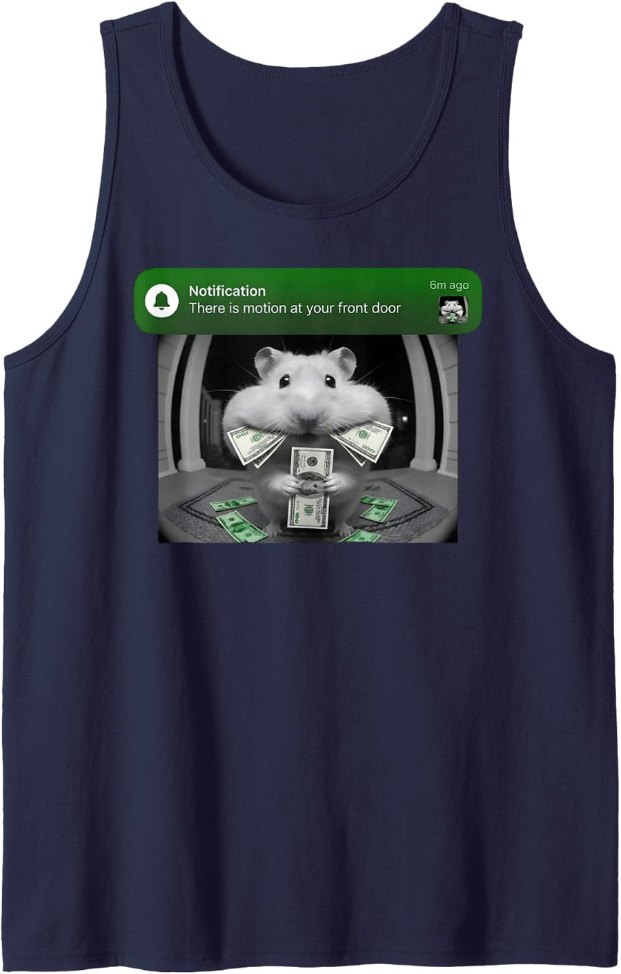 Hamster Motion At Your Front Door Funny Meme Lover Small Pet Tank Top - Navy Blue