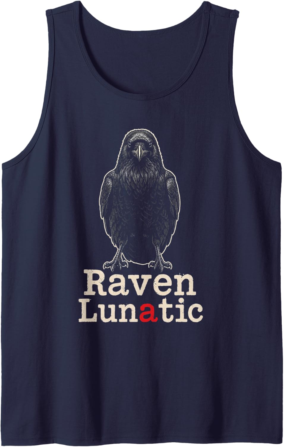 Crow Bird Watching Raven Lunatic Gift Tank Top - Navy Blue